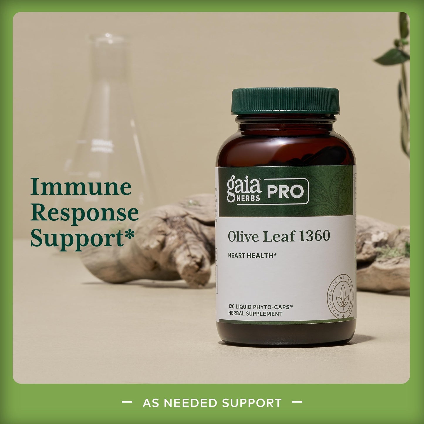Gaia Herbs PRO Olive Leaf 1360 | Immune & Heart Health | Gluten-Free