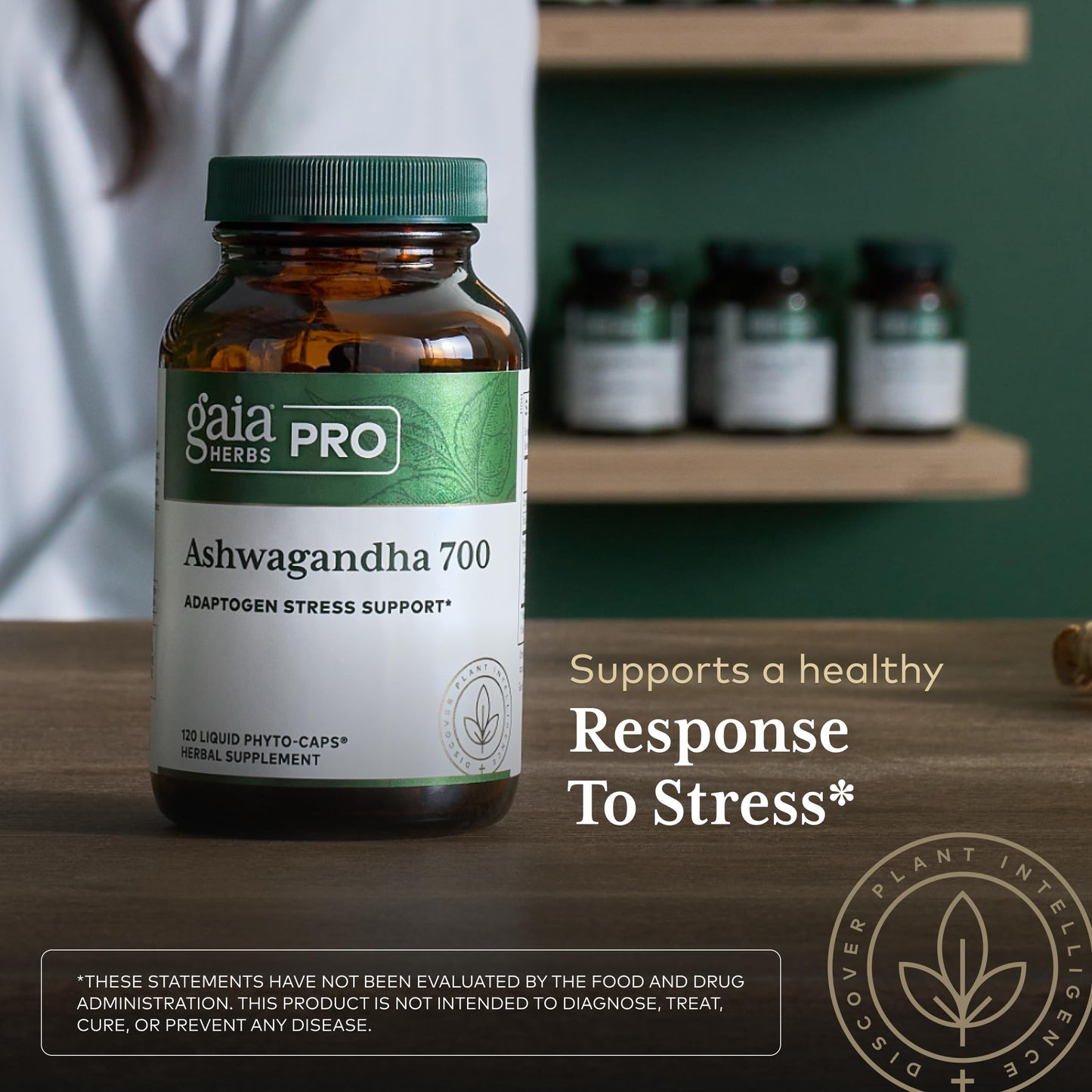 GAIA HERBS PRO Ashwagandha 700 - Immune Support & Calm, 120 Liquid Phyto-Caps (60 Servings)