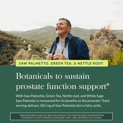 Gaia Herbs Prostate Health - Supports Prostate Function with Saw Palmetto, Green Tea, Nettle Root & White Sage - 120 Vegan Liquid Phyto-Caps (60 Servings)