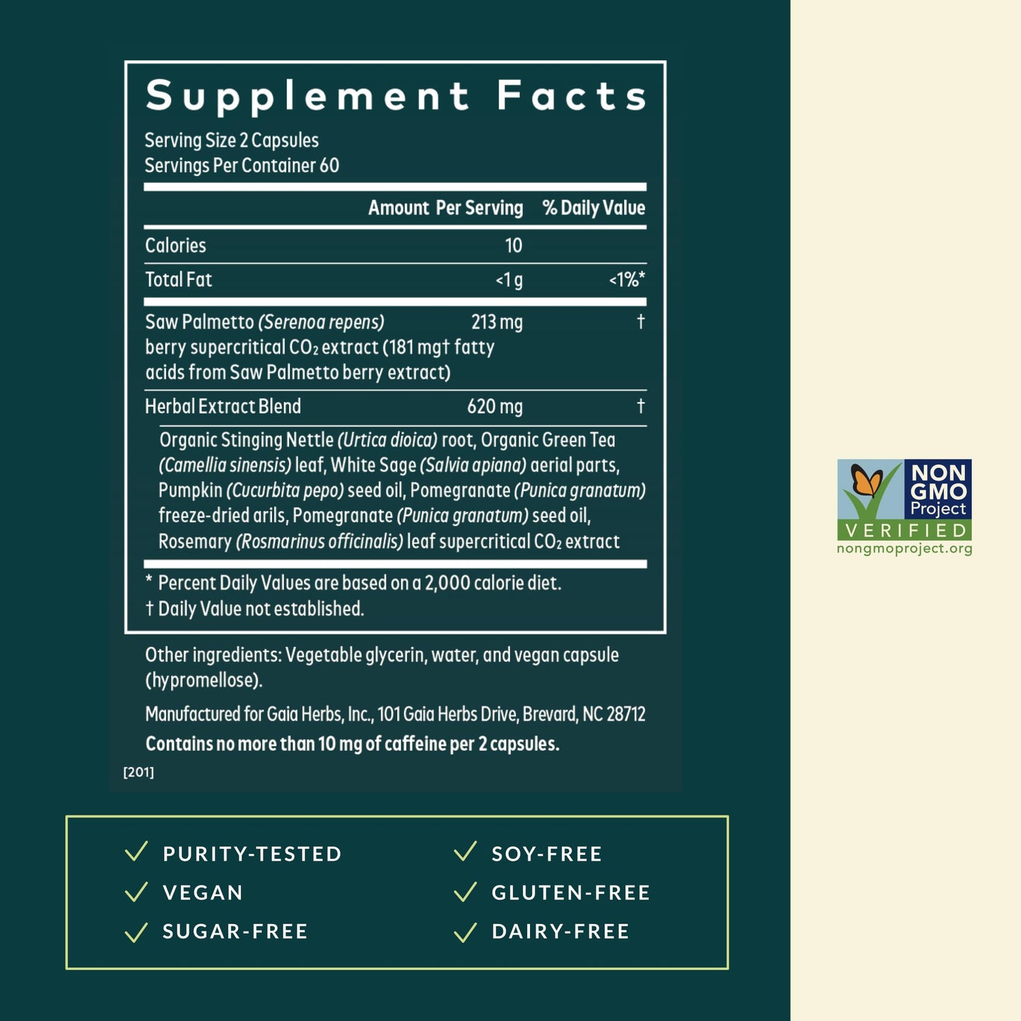 Gaia Herbs Prostate Health - Supports Prostate Function with Saw Palmetto, Green Tea, Nettle Root & White Sage - 120 Vegan Liquid Phyto-Caps (60 Servings)