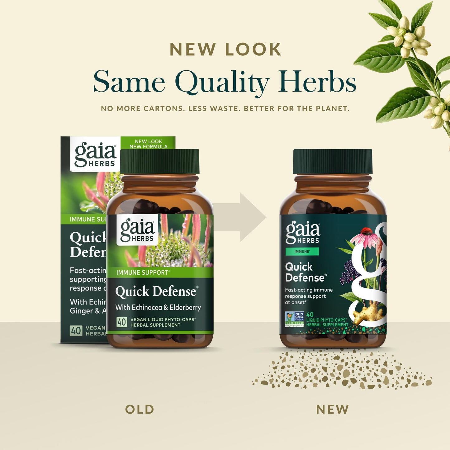 Gaia Herbs Quick Defense - Fast-Acting Immune Support (40 Vegan Liquid Phyto-Caps)