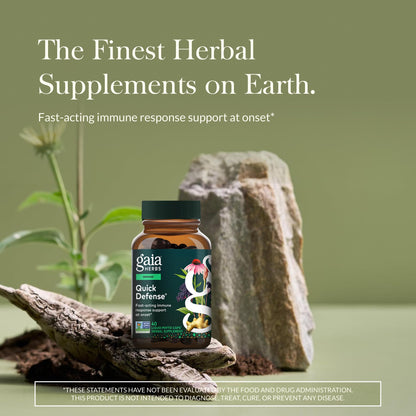 Gaia Herbs Quick Defense - Fast-Acting Immune Support (40 Vegan Liquid Phyto-Caps)