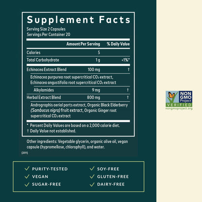 Gaia Herbs Quick Defense - Fast-Acting Immune Support (40 Vegan Liquid Phyto-Caps)