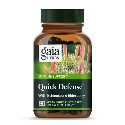 Gaia Herbs Quick Defense - Fast-Acting Immune Support (40 Vegan Liquid Phyto-Caps)