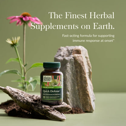 Gaia Herbs Quick Defense - Fast-Acting Immune Support (40 Vegan Liquid Phyto-Caps)