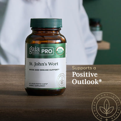 Gaia Herbs Pro St. John's Wort – Immune & Brain Health, 60 Liquid Phyto-Caps (30 Servings)