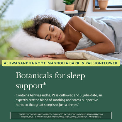 Gaia Herbs SleepThru – Sleep Support with Ashwagandha, Magnolia Bark, Passionflower & Jujube Date | 120 Vegan Liquid Phyto-Caps (60 Servings)