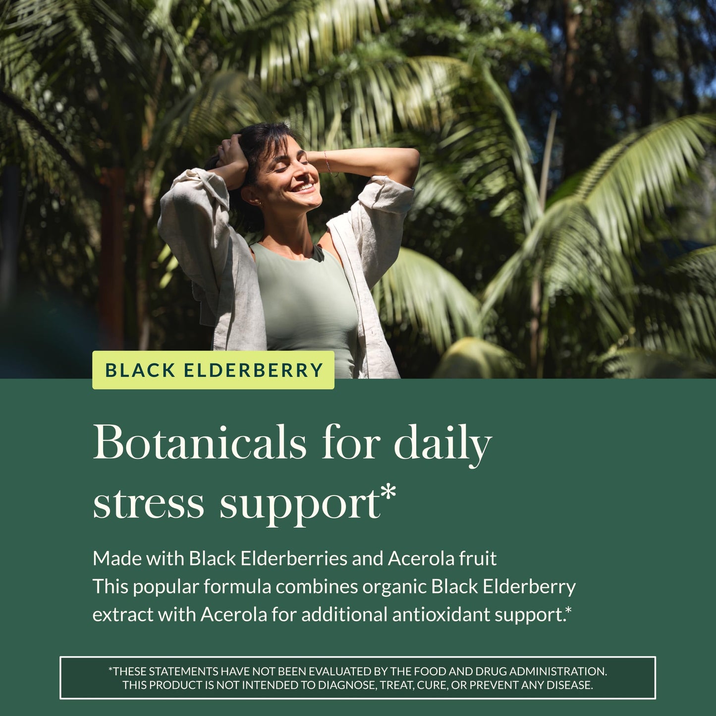 Gaia Herbs Black Elderberry – Daily Immune Support Capsules with Acerola (120 Vegan Capsules, 60 Servings)