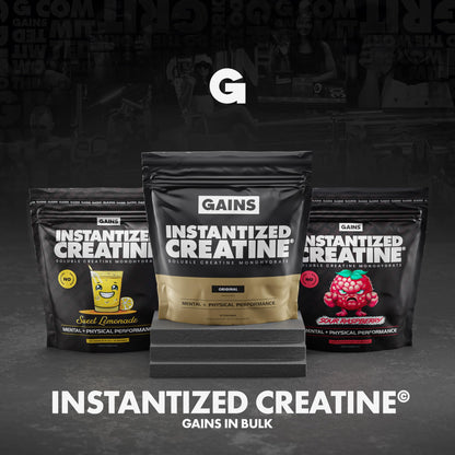 Gains in Bulk Instantized Creatine Monohydrate – Soluble, Unflavored Powder for Women and Men | 30 Servings