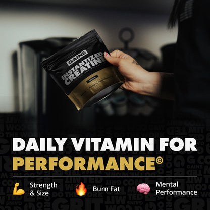 Gains in Bulk Instantized Creatine Monohydrate – Soluble, Unflavored Powder for Women and Men | 30 Servings