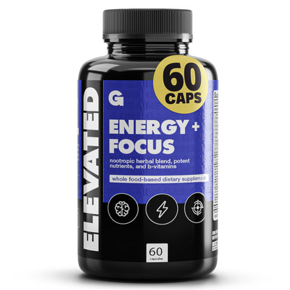 Gains in Bulk Elevated Nootropic – Herbal Energy, Ginkgo Biloba, B Vitamins, DMAE | Vegan, 60 Caps