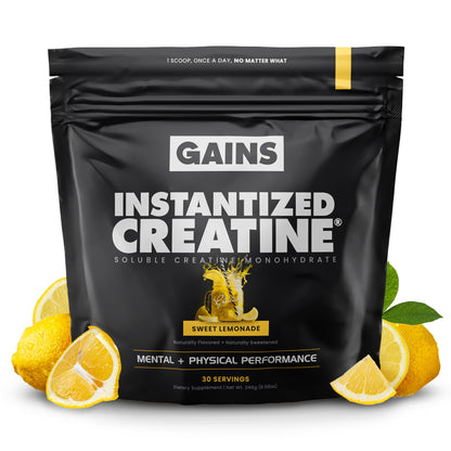 Gains in Bulk Instantized Creatine Monohydrate – Soluble, No Bloat, 30 Servings
