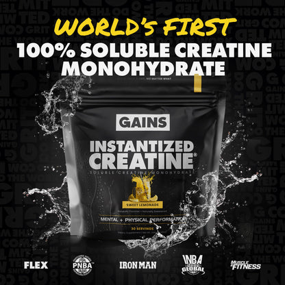 Gains in Bulk Instantized Creatine Monohydrate – Soluble, No Bloat, 30 Servings