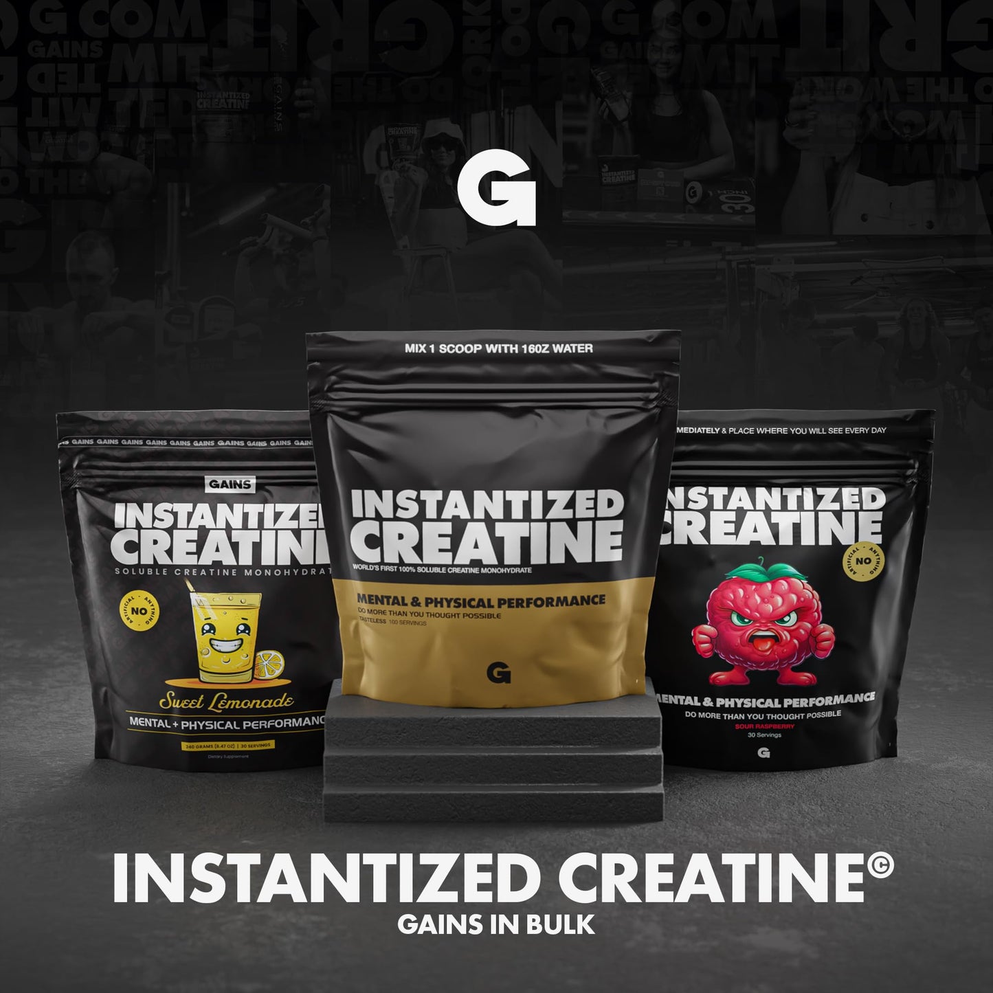 Gains in Bulk Instantized Creatine Monohydrate – Soluble, Zero-Bloat (100 Servings)