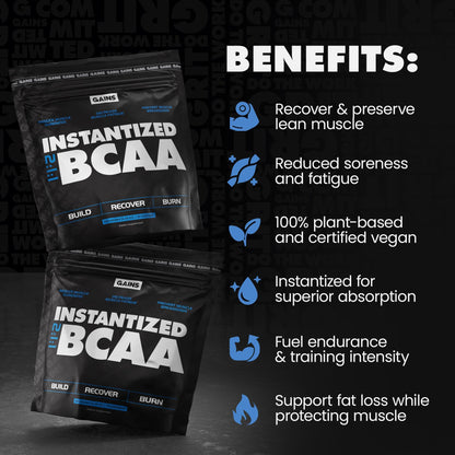 Gains in Bulk Plant-Based BCAA Powder – Vegan, Gluten-Free, Unflavored