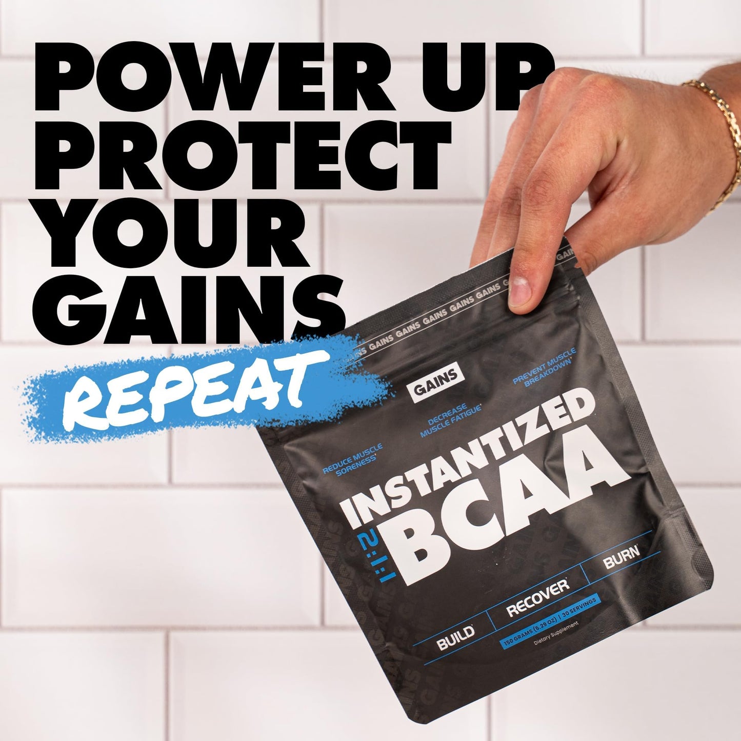 Gains in Bulk Plant-Based BCAA Powder – Vegan, Gluten-Free, Unflavored