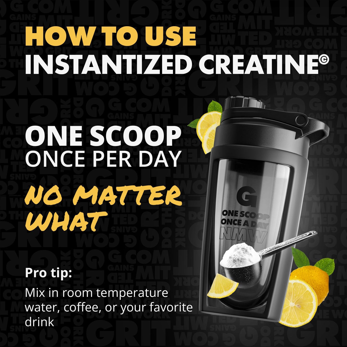 Gains in Bulk Instantized Creatine Monohydrate – Soluble, No Bloat, 30 Servings