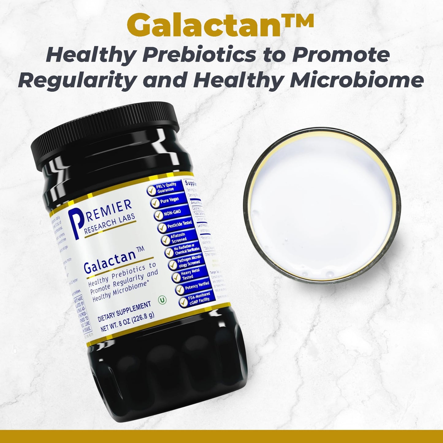 Premier Research Labs Galactan - Larch Arabinogalactan Powder, Prebiotic Fiber 8 oz