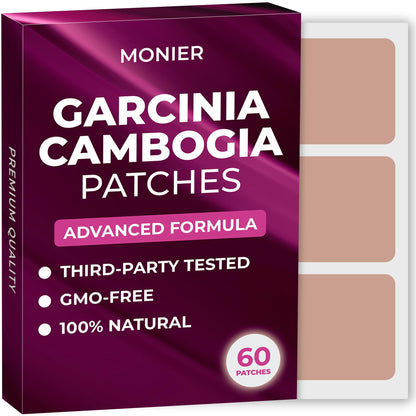 Garcinia Cambogia Patches (Pack of 60) – 100% Natural Patch with B12 & Potassium | Energy, Focus & Enhanced Formula