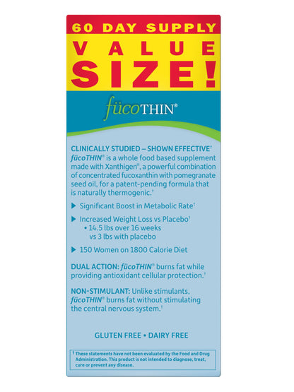 Garden of Life FucoThin Fucoxanthin Supplements – Non-Stimulant Fat Burner, 180 Count