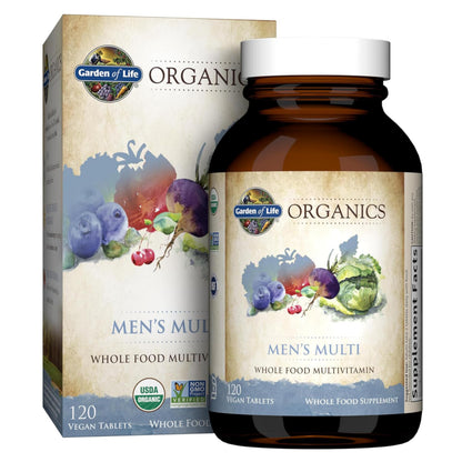 Garden of Life Organics Men's Multi – Certified Organic Vegan Multivitamin, 120 Tablets