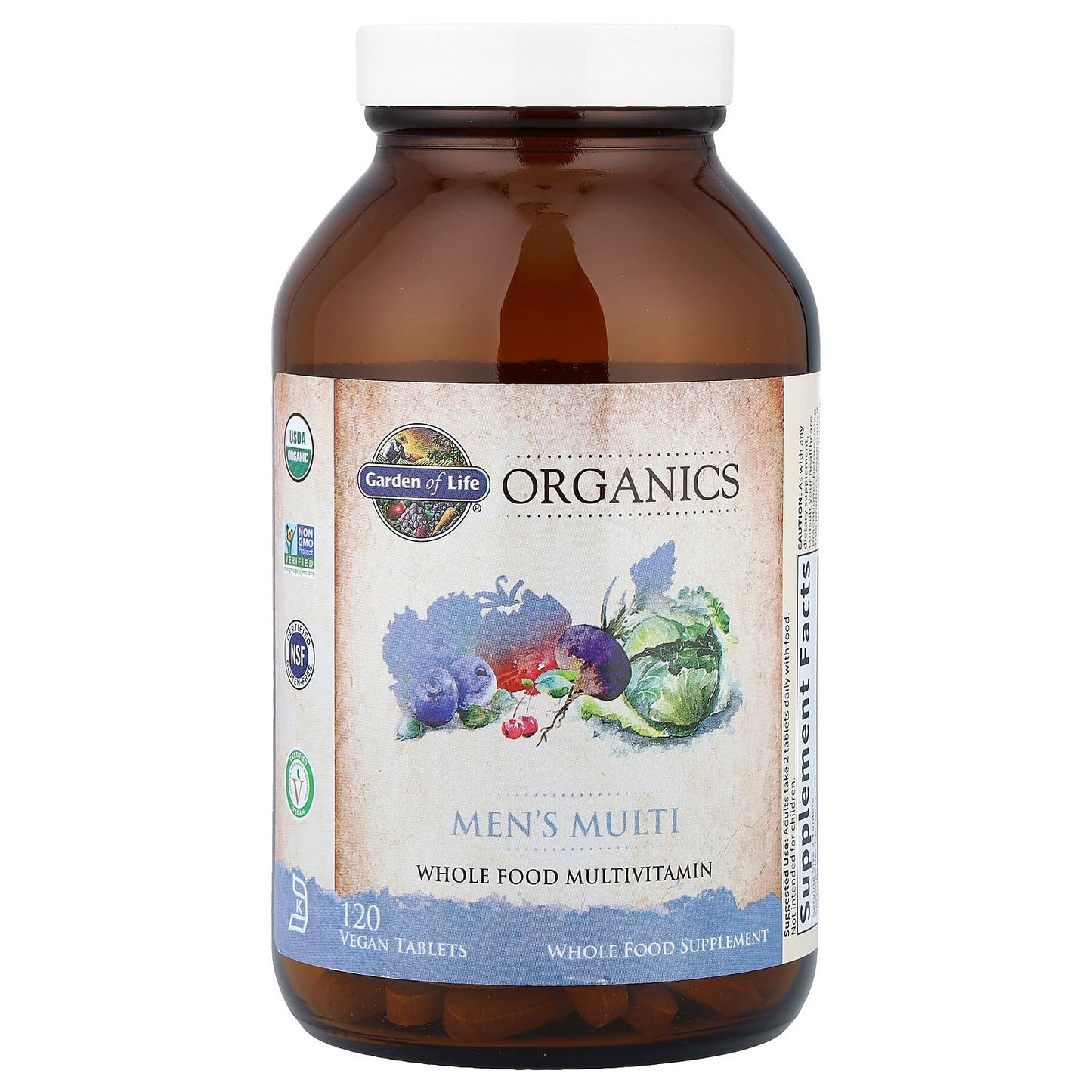 Garden of Life Organics Men's Multi – Certified Organic Vegan Multivitamin, 120 Tablets