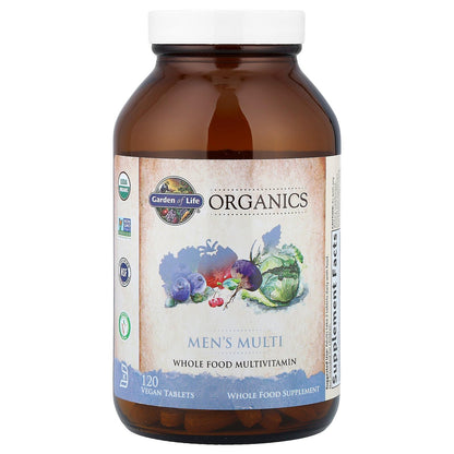 Garden of Life Organics Men's Multi – Certified Organic Vegan Multivitamin, 120 Tablets