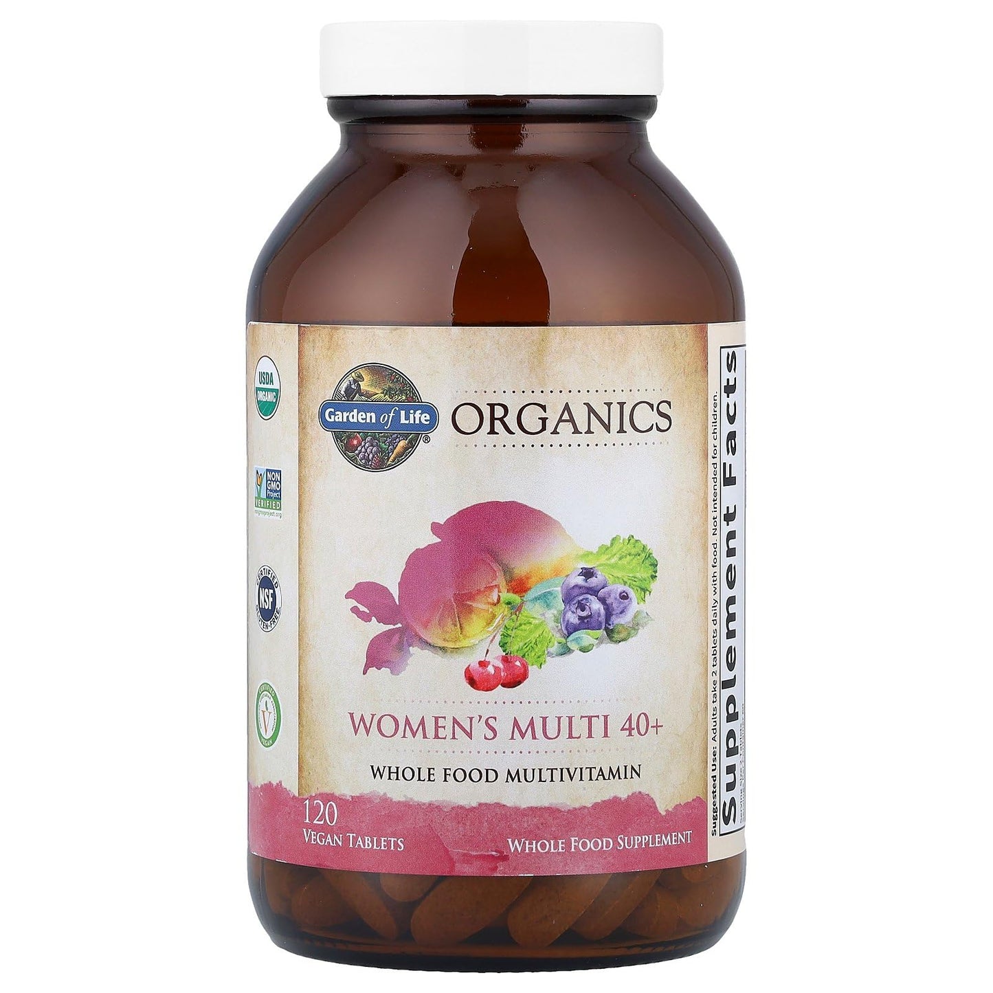 Garden of Life Organics Women 40+ Multivitamin – Organic, Vegan, Hormone & Breast Health Support (120 Tablets)
