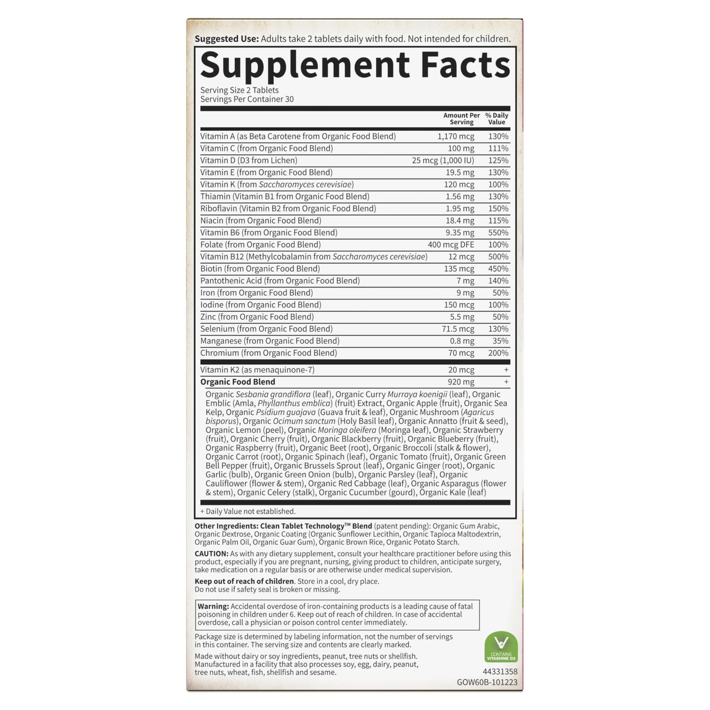 Garden of Life Organics Organic Women's Multivitamin – Vegan Whole-Food Women’s Multi