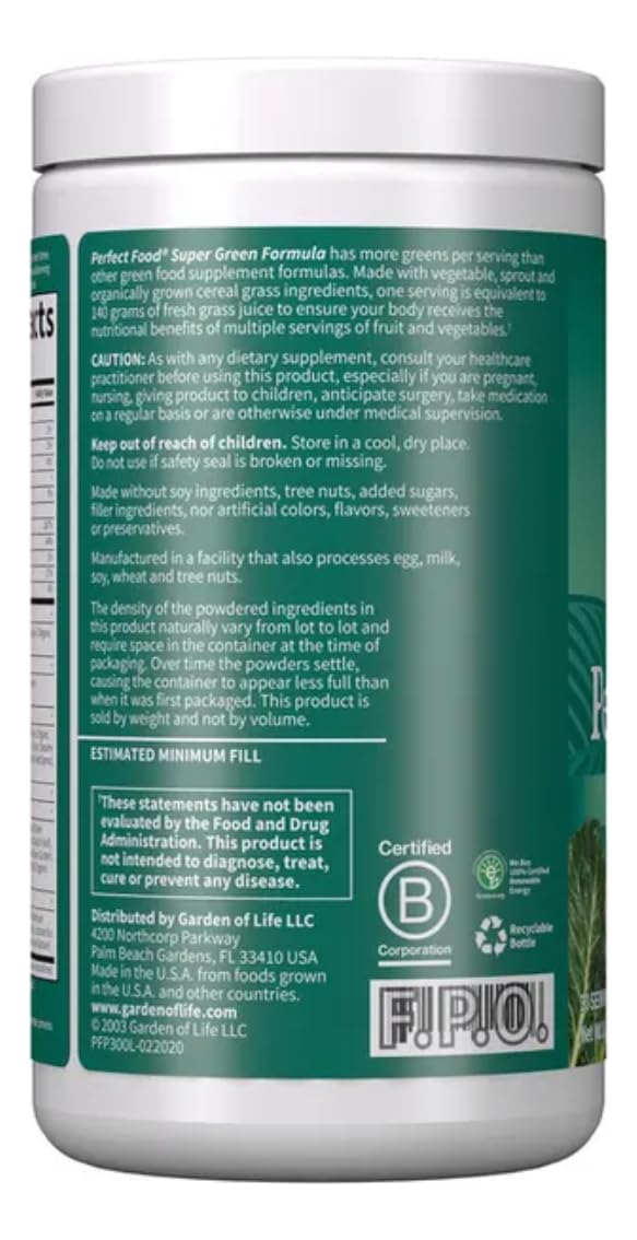 Garden Of Life Perfect Food Powder Super Green - 10.58 oz