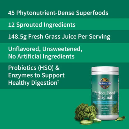 Garden Of Life Perfect Food Powder Super Green - 10.58 oz