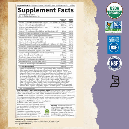 Garden of Life Prenatal Vitamins for Women – Organic Folate, Vegan, Non-GMO, 90-Day Supply