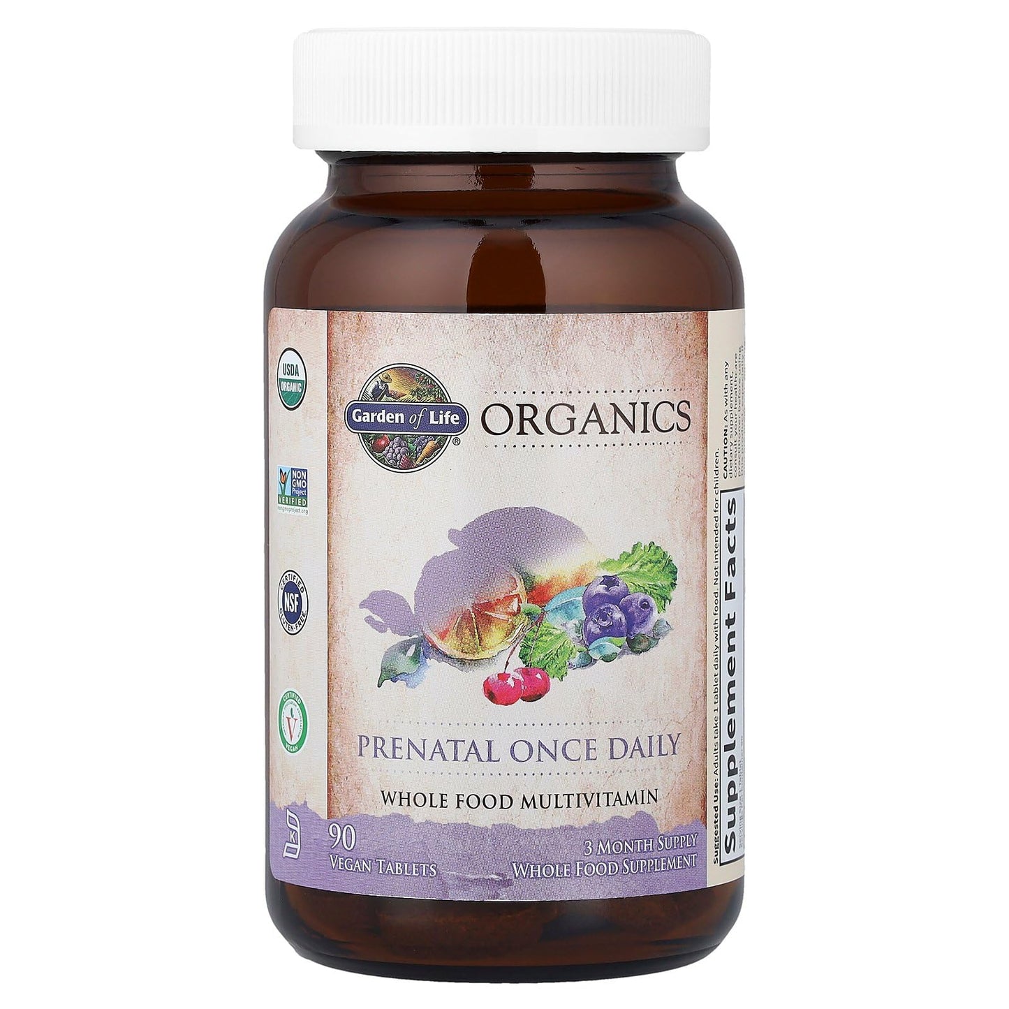 Garden of Life Prenatal Vitamins for Women – Organic Folate, Vegan, Non-GMO, 90-Day Supply