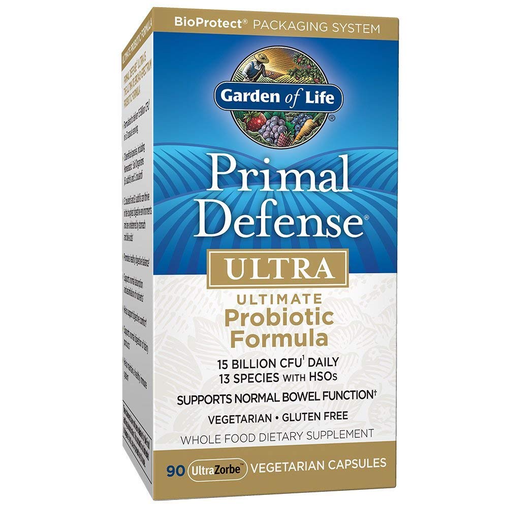 Garden of Life Primal Defense Ultra Probiotic - 90 Capsules | 15 Billion CFU, 13 Species