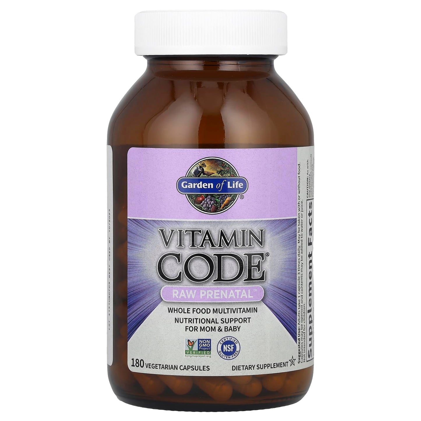 Garden of Life Vitamin Code RAW Prenatal | Whole-Food Prenatal Multivitamin (180 Veg Capsules)