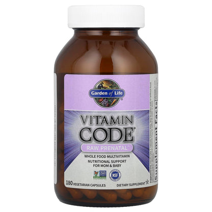 Garden of Life Vitamin Code RAW Prenatal | Whole-Food Prenatal Multivitamin (180 Veg Capsules)