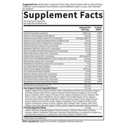 Garden of Life Vitamin Code RAW Prenatal | Whole-Food Prenatal Multivitamin (180 Veg Capsules)