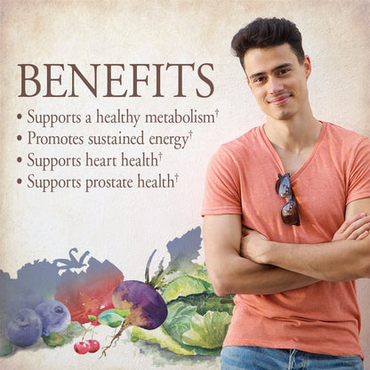 Garden of Life Once Daily Men's Multivitamin – Organic Vegan for Men, Prostate & Heart Support, 60 Tablets
