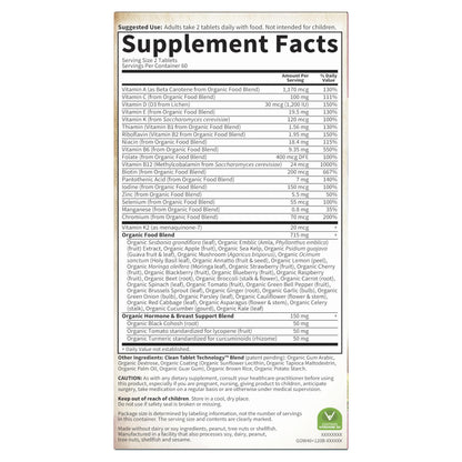 Garden of Life Organics Women 40+ Multivitamin – Organic, Vegan, Hormone & Breast Health Support (120 Tablets)