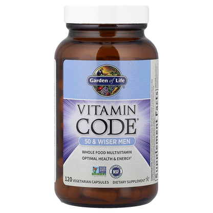 Garden of Life Vitamin Code 50 & Wiser Men's Multivitamin with Probiotics - 120 Capsules