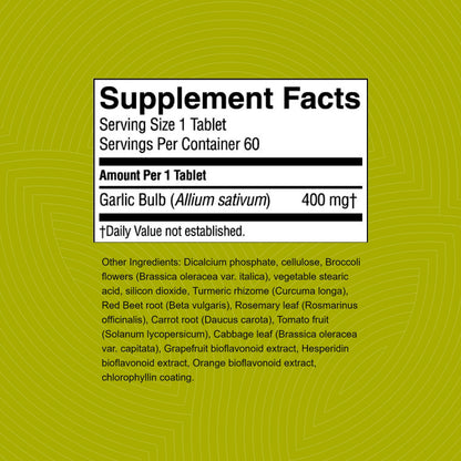Nature's Sunshine High Potency Garlic, 60 Tablets | Supports the Immune System and Contains a Unique Coating to Help Control the Odor