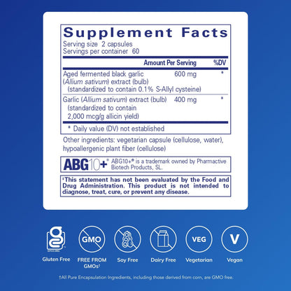 Pure Encapsulations Garlic Complex – Antioxidant, Immune & Cardiovascular Support | 120 Capsules
