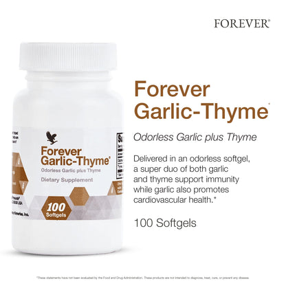 Forever Garlic-Thyme Odorless Softgels – Cardiovascular & Immune Support (Pack of 2)