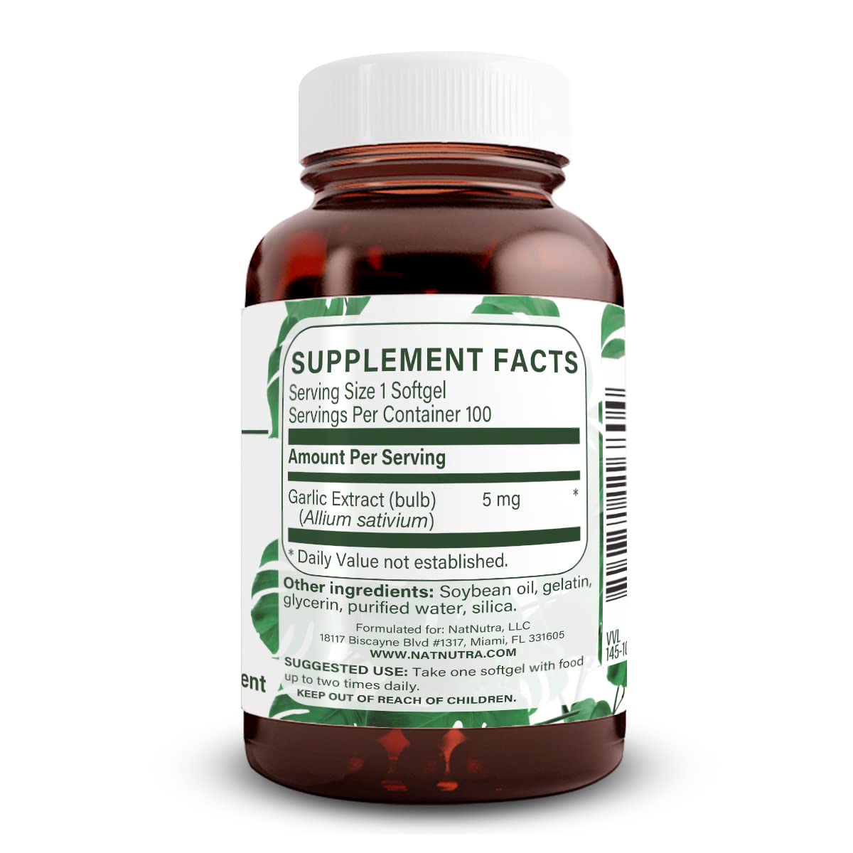Natural Nutra Odorless Garlic Oil 500mg – 100 Softgels | Heart, Immune & Skin Health