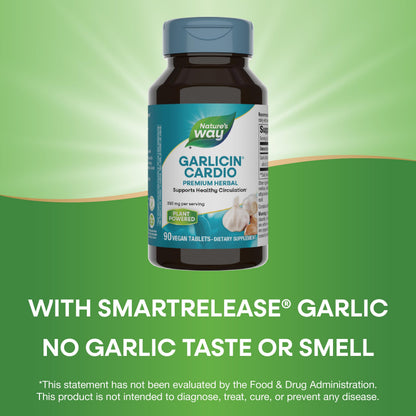 Nature’s Way Garlicin Cardio – Premium Herbal, Supports Healthy Circulation (350 mg) 90 Tablets