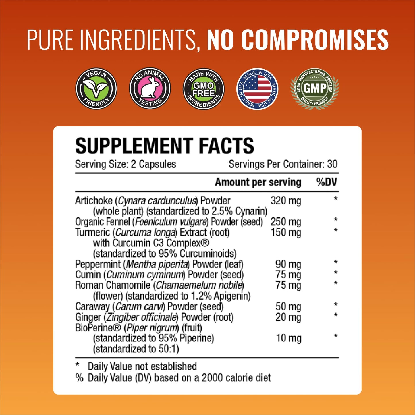 Gaslys by Approved Science: Soothe Digestive Tract with Artichoke, Ginger & Fennel - 60 Count