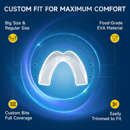 GBN Mouth Guard for Grinding Teeth at Night – Custom Fit Night Guard (2 Sizes) + 12 Cleaning Tablets