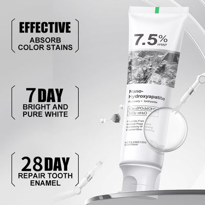 GEELIKE Nano Hydroxyapatite Toothpaste 7.5% nHAP – Enamel Strengthening, Fluoride-Free, Peppermint, 4.23 oz