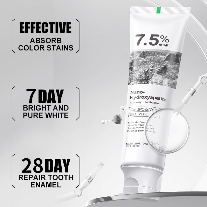 GEELIKE Nano Hydroxyapatite Toothpaste 7.5% nHAP – Enamel Strengthening, Fluoride-Free