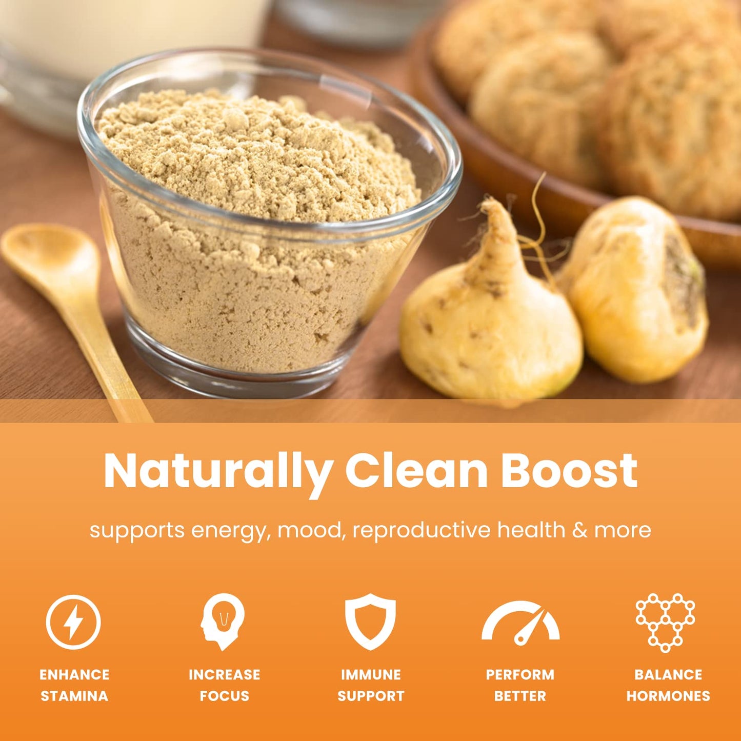 Organic Maca Powder – Gelatinized Peruvian Blend (Yellow, Black & Red Roots) – Vegan & Non-GMO 8oz